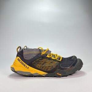 Merrell All Out Terra Dark Gray Yellow Outdoor Trail Hiking Shoes Men's Size 9